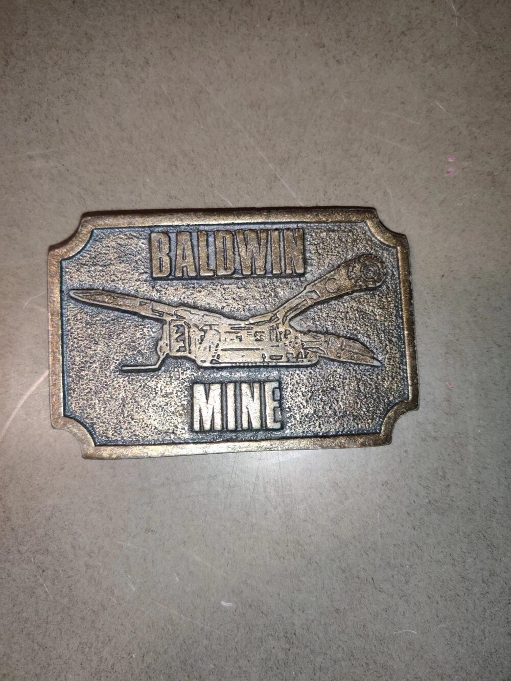 Vintage Baldwin Mine Belt Buckle